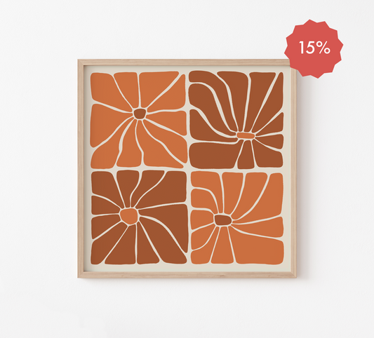 FLOWERS IN ORANGE 50X50