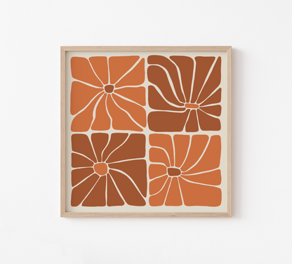 FLOWERS IN ORANGE 50X50